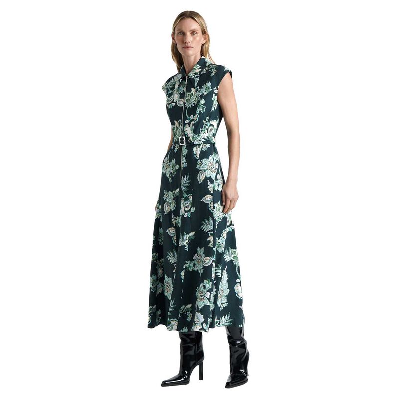 Cue Chintz Laurel Zip Front Midi Dress image number 0